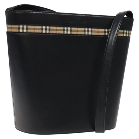 BURBERRY Shoulder Bag Leather Black Auth - Picture 2 of 16